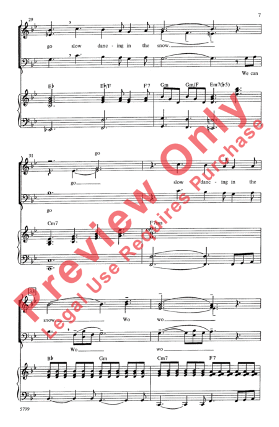 Slow Dancing in the Snow 3-Part scores gallery preview page 7