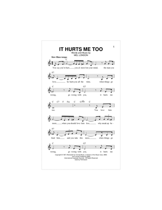 Book cover for It Hurts Me Too