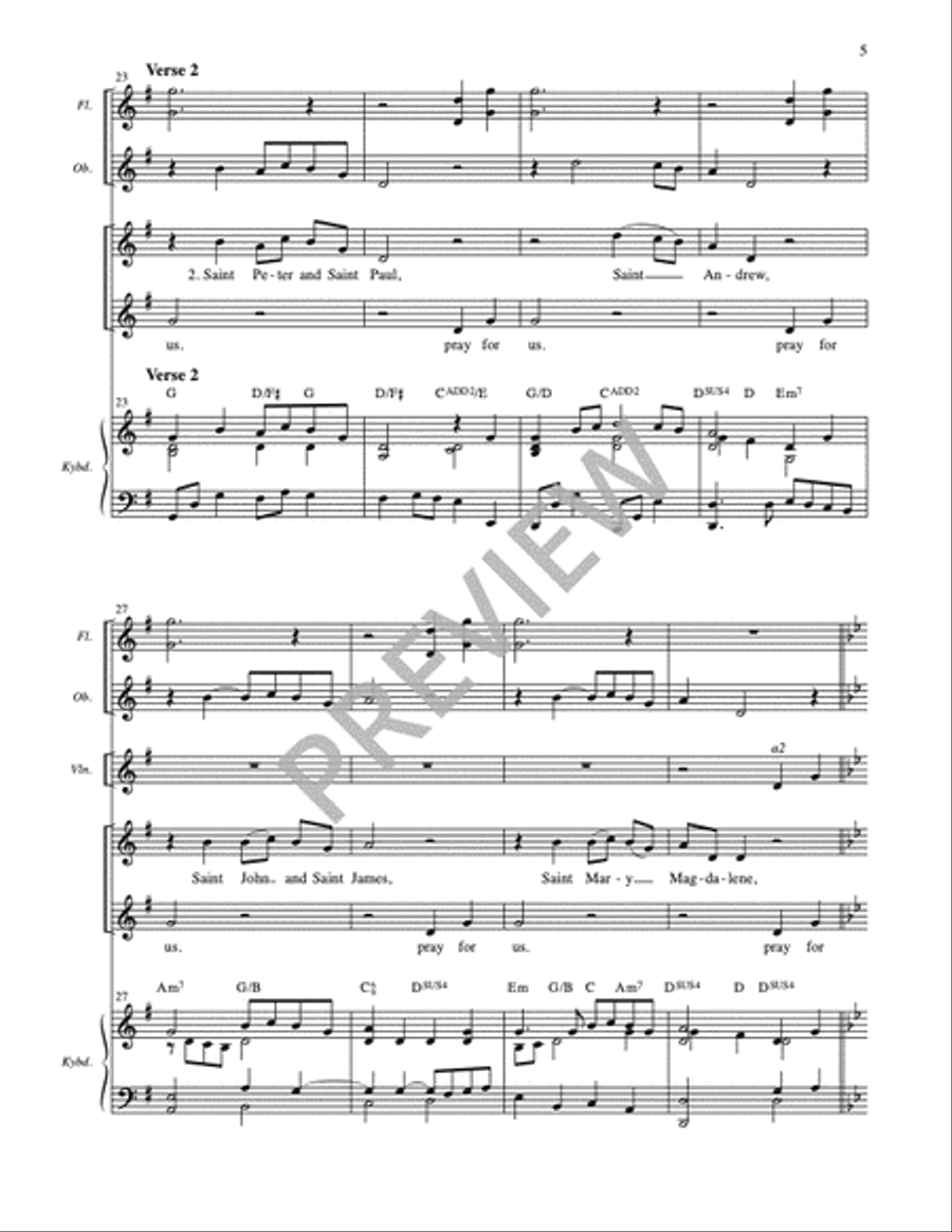 The Litany of the Saints for the Easter Vigil and for Baptism - Full Score and Parts Flute scores gallery preview page 6