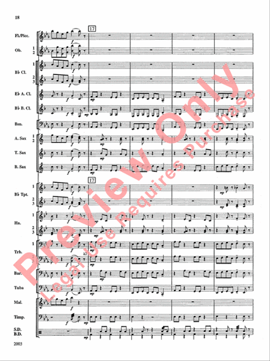 A Percy Grainger Suite Concert Band scores gallery preview page 19