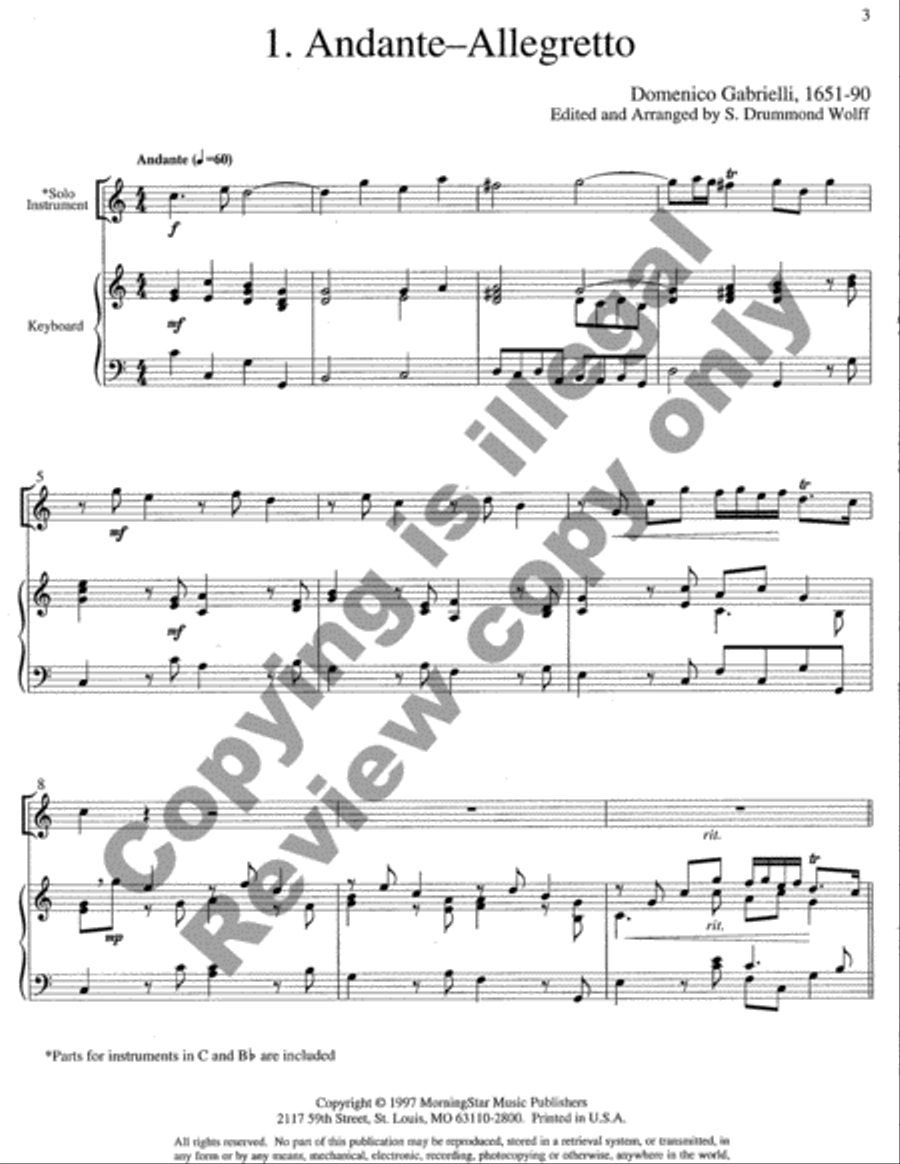 Baroque Music for Solo Instrument & Keyboard, Set, IV Piano scores gallery preview page 11