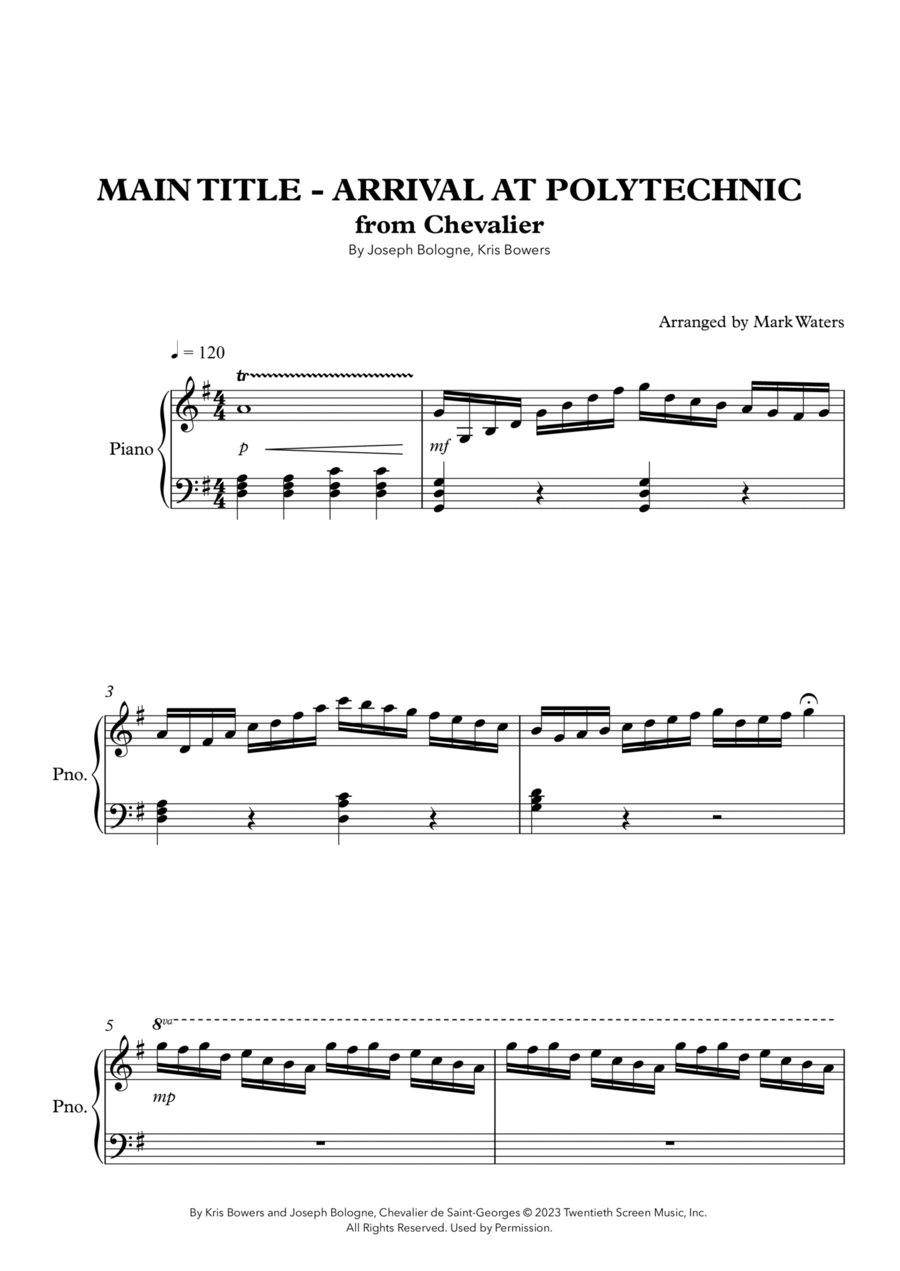 Main Title - Arrival At Polytechnic Piano Method scores gallery preview page 1