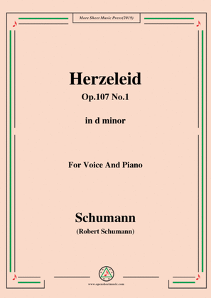 Book cover for Schumann-Herzeleid,Op.107 No.1,in d minor,for Voice&Piano