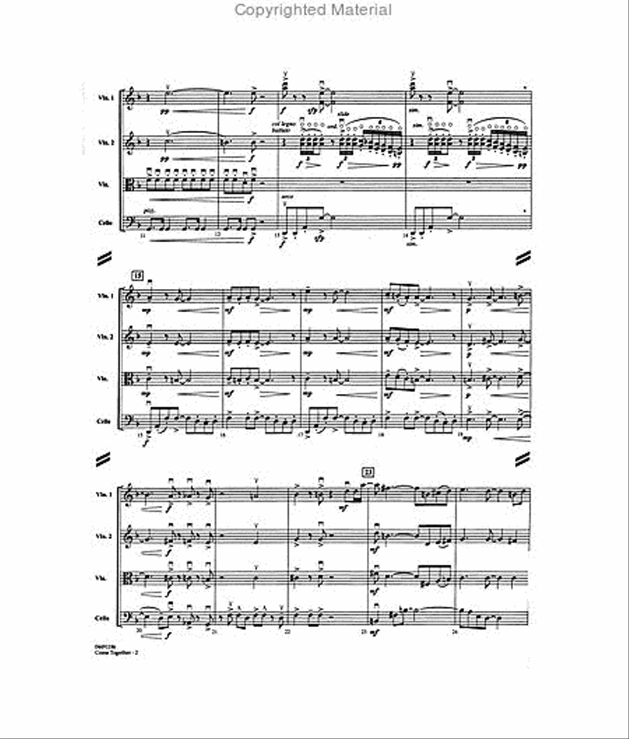 Come Together String Quartet scores gallery preview page 3