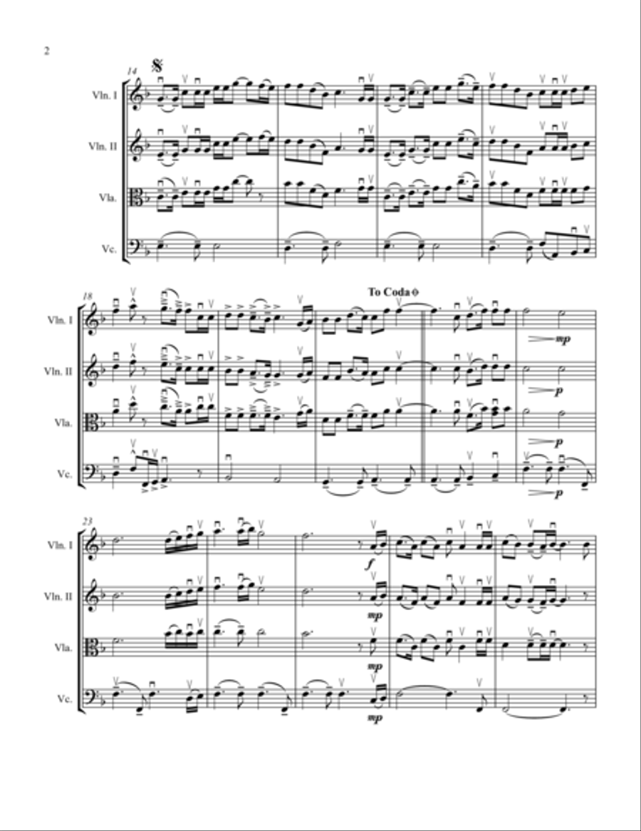 God Bless The U.S.A. God Bless The U.S.A. String Quartet scores gallery preview page 2