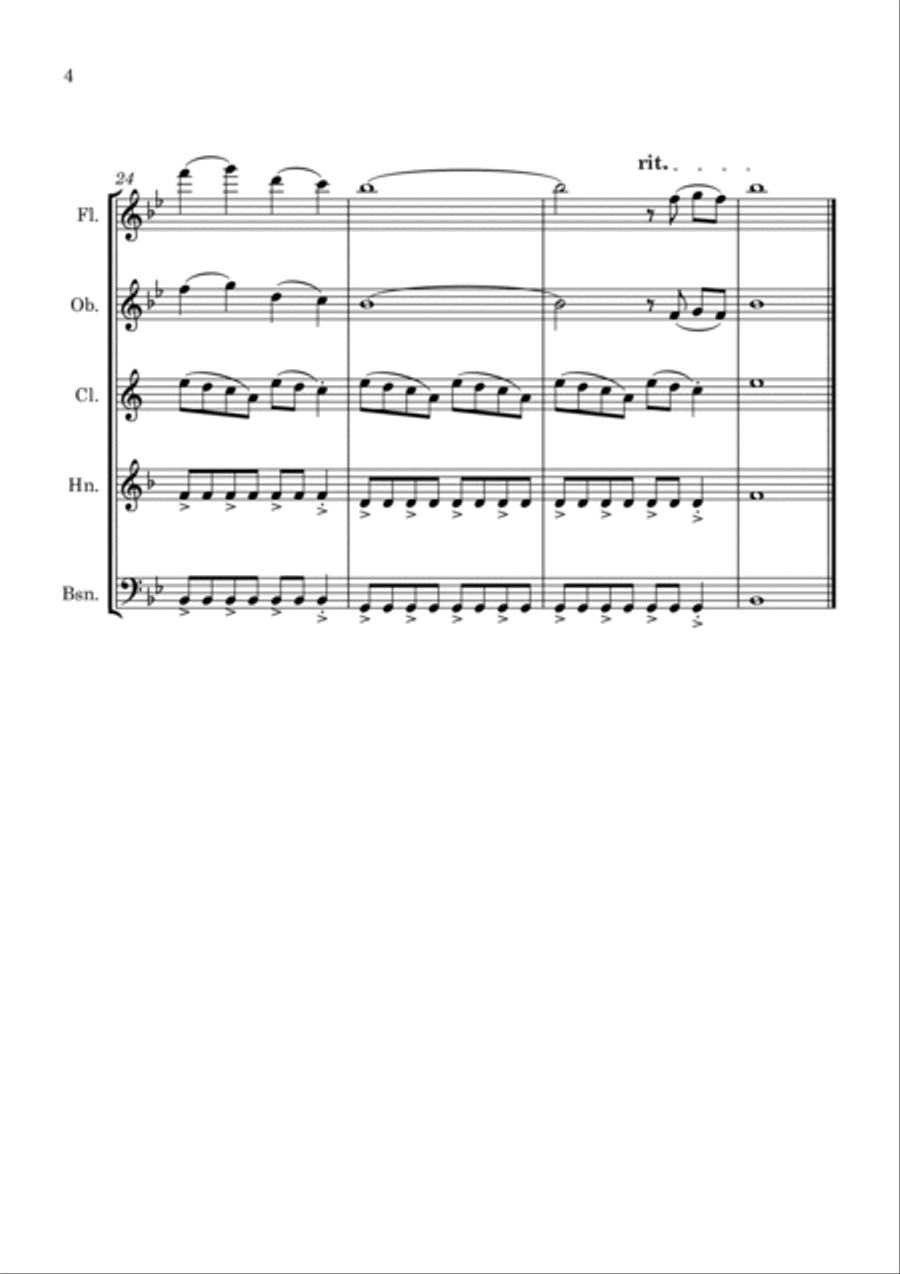 Bridgerton Main Title Woodwind Quintet scores gallery preview page 4