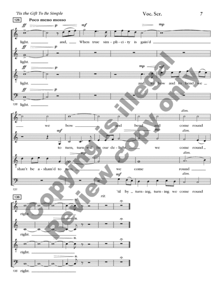'Tis the Gift to be Simple (Choral Score)