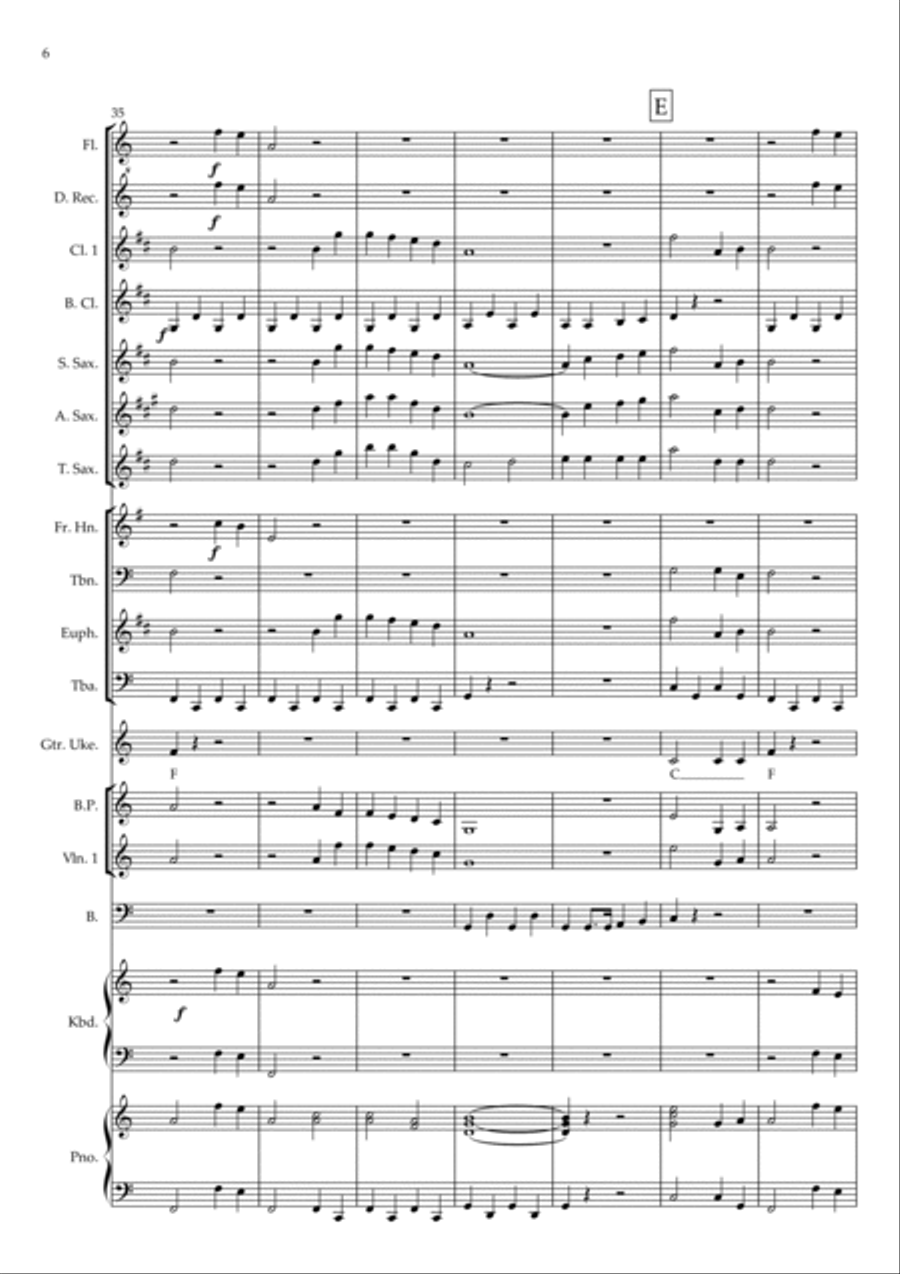 Sweet Caroline Concert Band scores gallery preview page 6