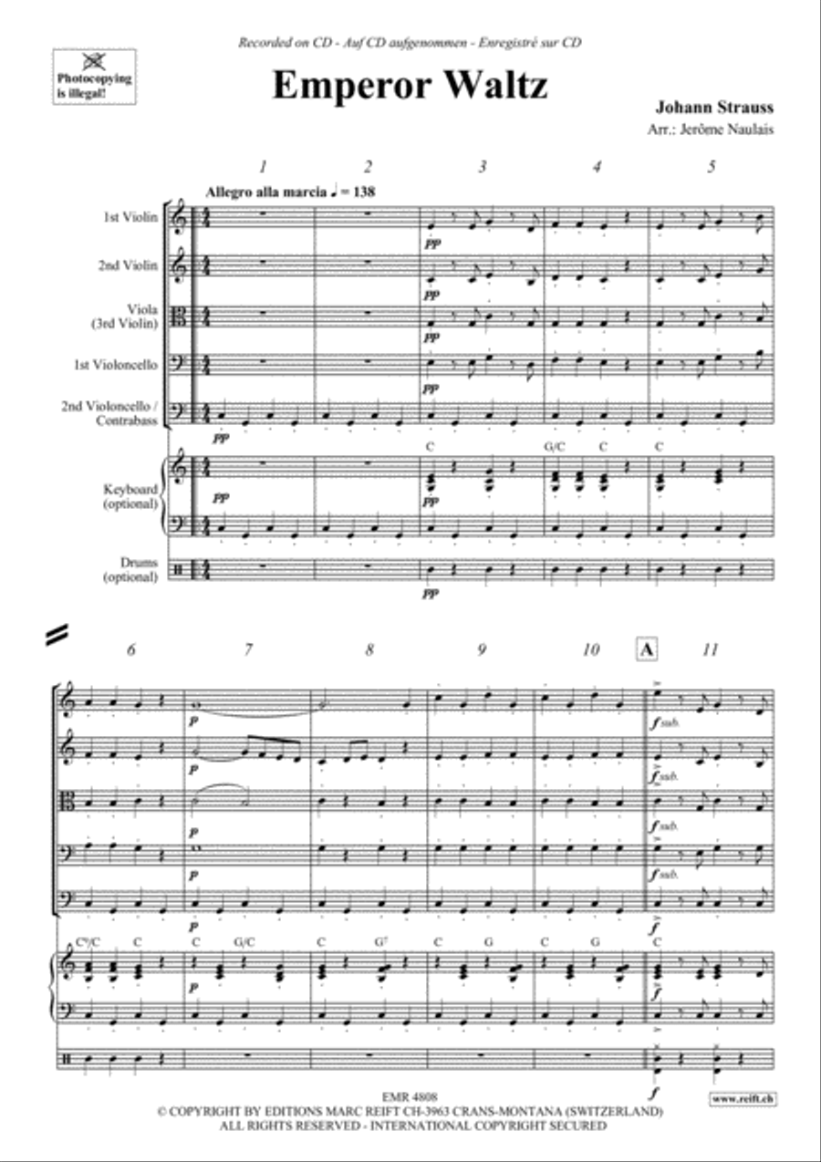 Emperor Waltz String Orchestra scores gallery preview page 3