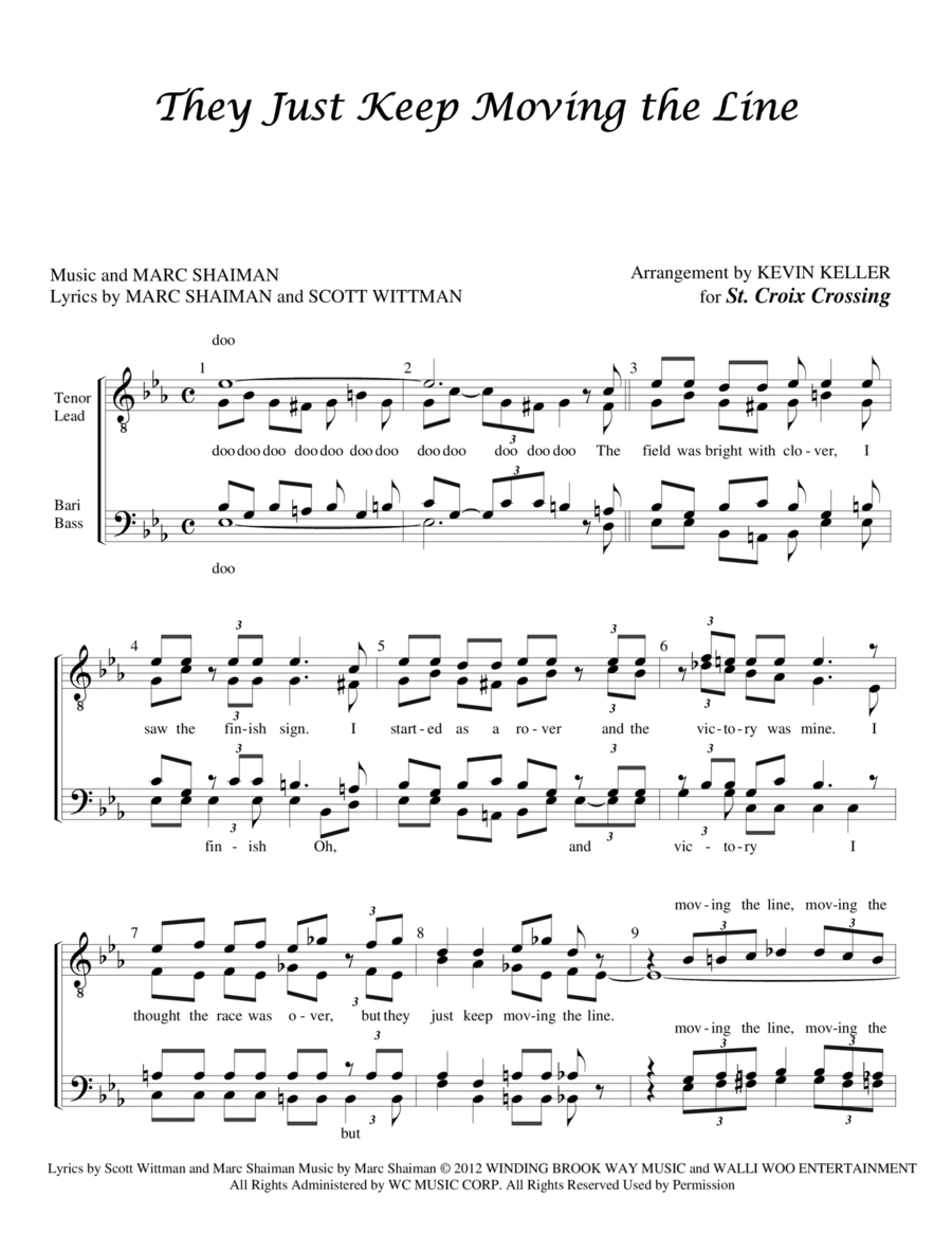 They Just Keep Moving The Line TTBB scores gallery preview page 1