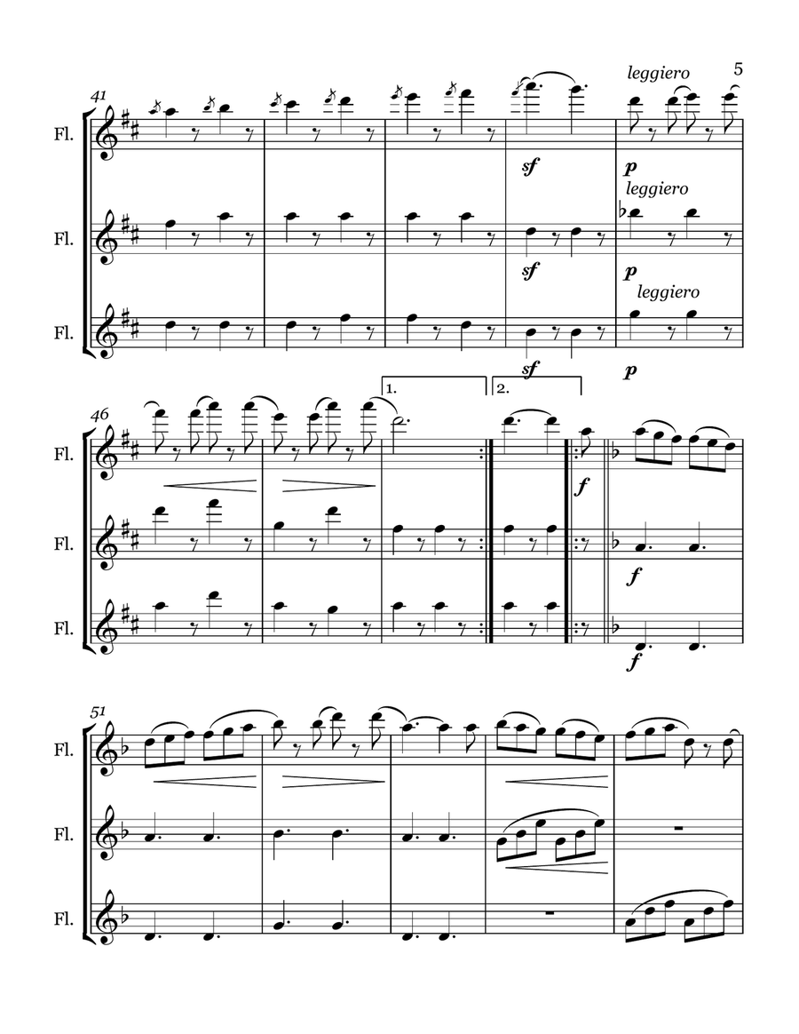 Le Tarantelle for Flute Trio Flute Trio scores gallery preview page 5