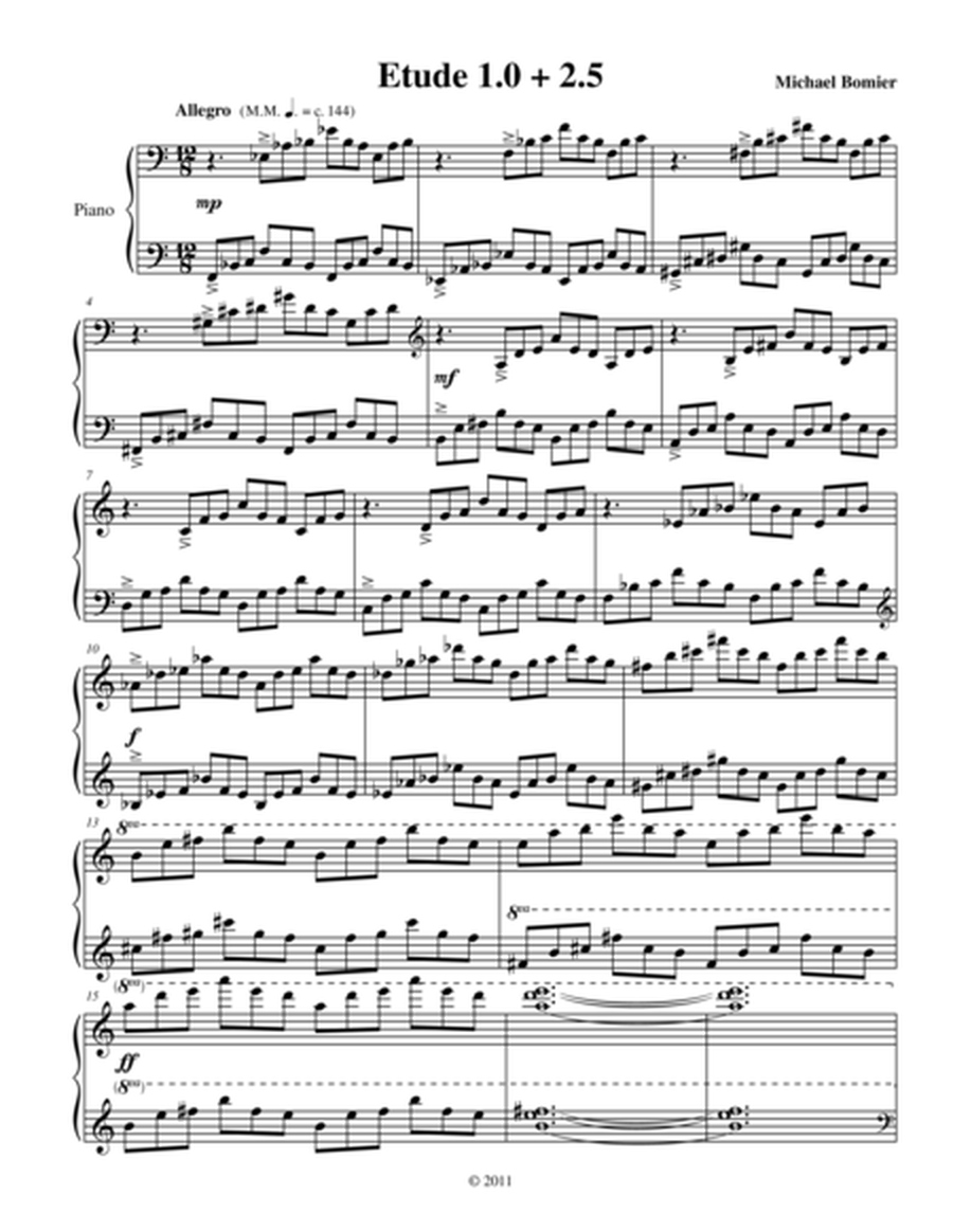 Etude 1.0 + 2.5 for Piano Solo from 25 Etudes using Symmetry, Mirroring and Intervals image number null