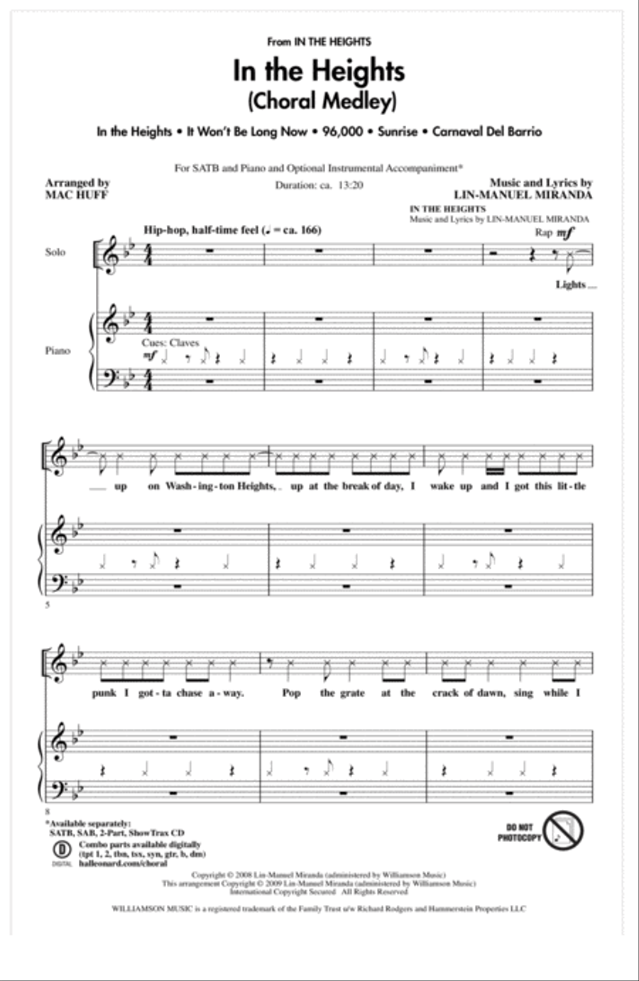 In The Heights (Choral Medley) (arr. Mac Huff) 4-Part scores gallery preview page 1