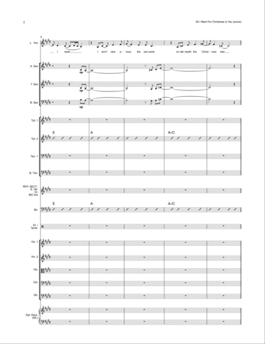All I Want For Christmas Is You Jazz Ensemble scores gallery preview page 2