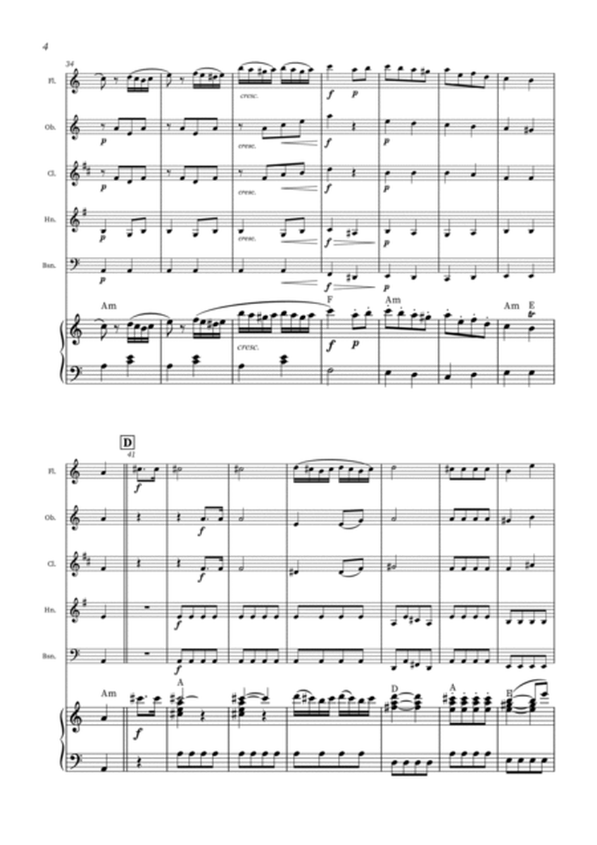 Turkish March - Woodwind Quintet and Piano + CHORDS image number null