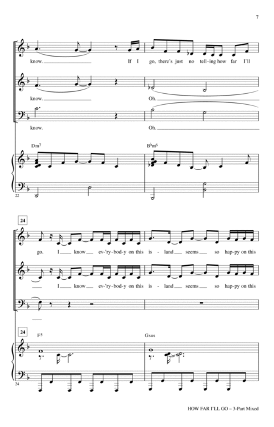 How Far I'll Go (from Moana) (arr. Audrey Snyder) 3-Part scores gallery preview page 5
