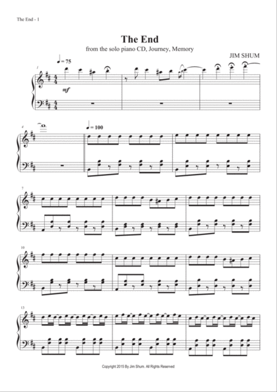 The End The End Piano Solo scores gallery preview page 3