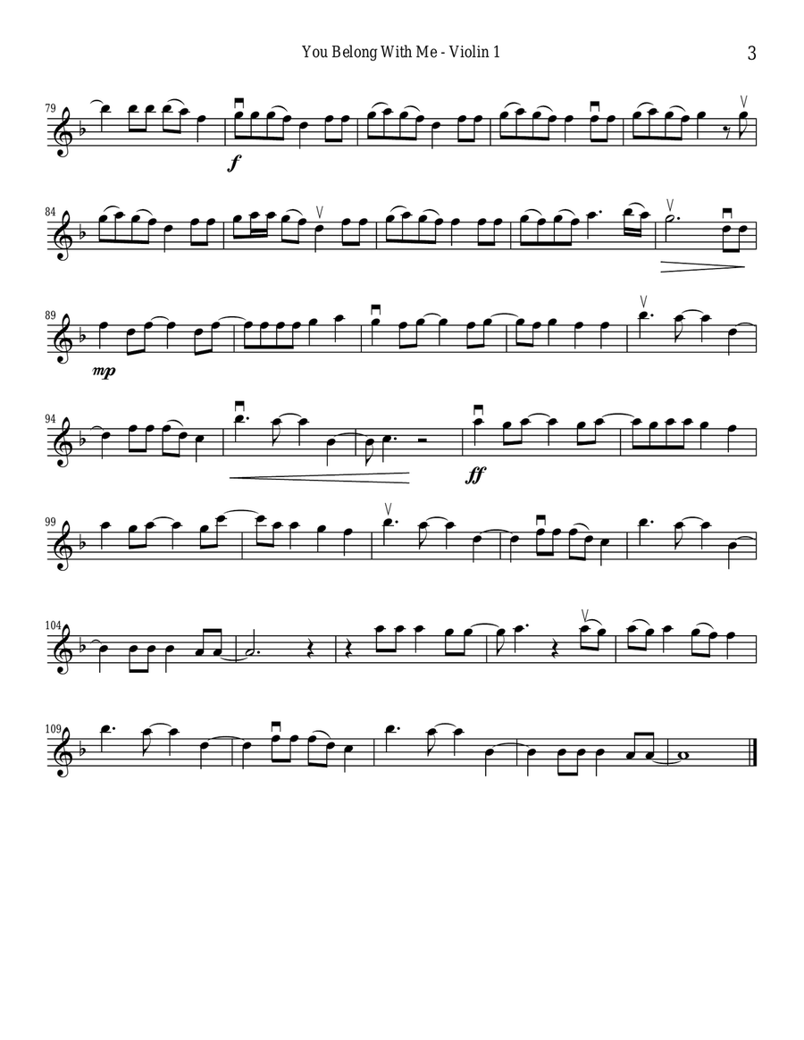 You Belong With Me String Quartet scores gallery preview page 3