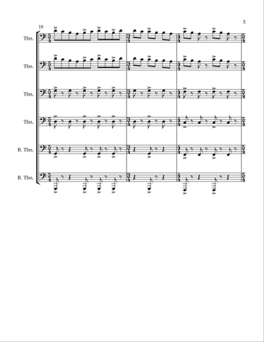 Godzilla (main Theme) Trombone scores gallery preview page 5