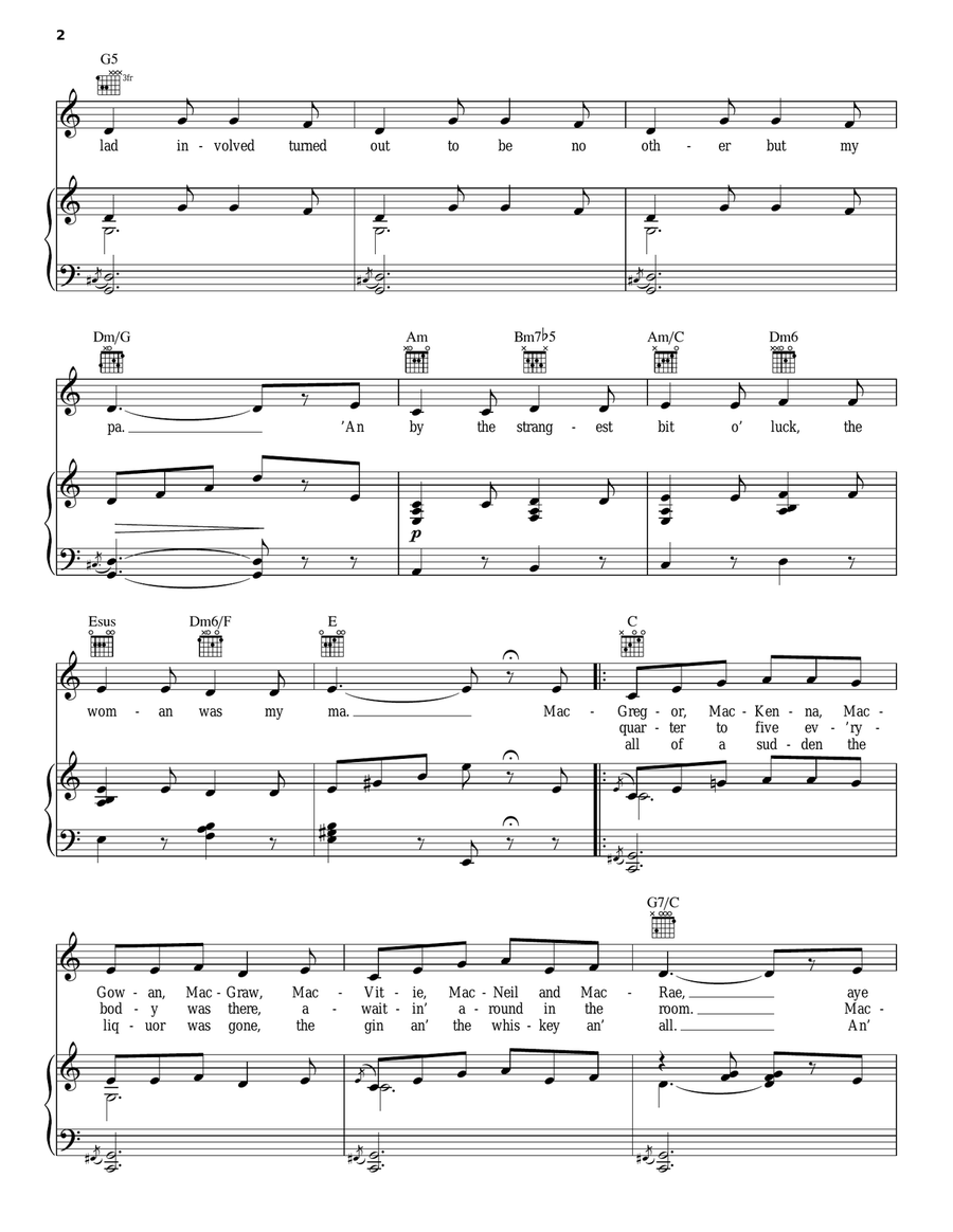 My Mother's Weddin' Day Piano, Vocal, Guitar scores gallery preview page 2