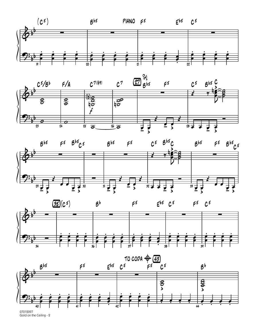Gold on the Ceiling - Piano Jazz Ensemble scores gallery preview page 2