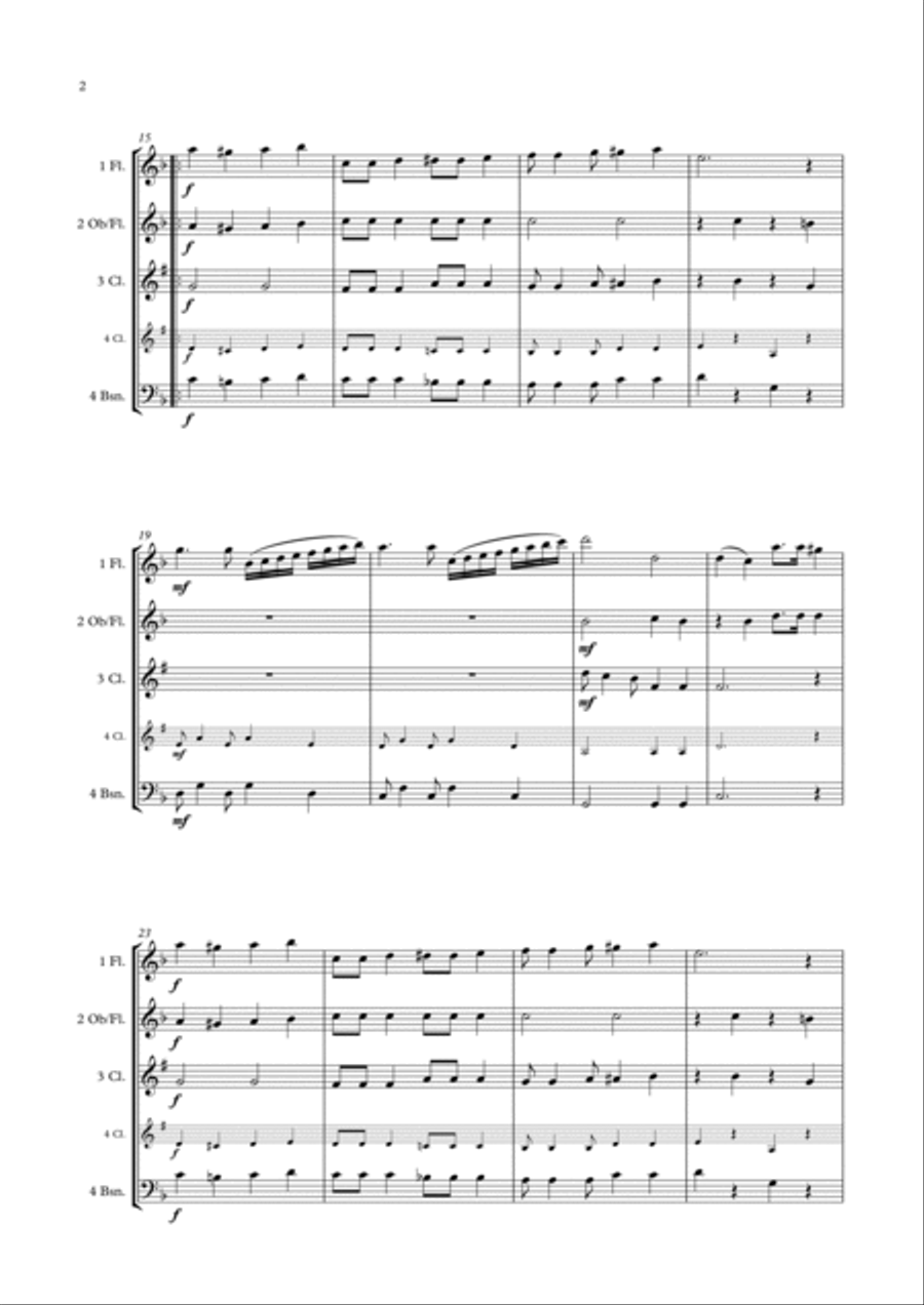 Sixteen Going On Seventeen Woodwind Quartet scores gallery preview page 3