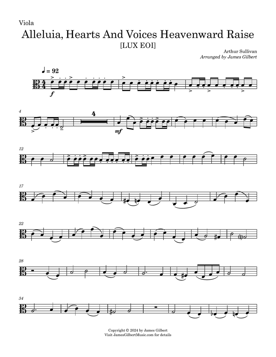 Alleluia, Hearts And Voices Heavenward Raise String Quartet scores gallery preview page 1