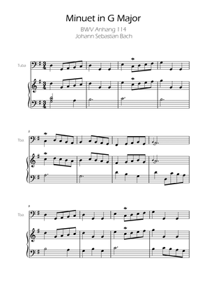 Book cover for Minuet in G major BWV Anh. 114 - Bach - Tuba