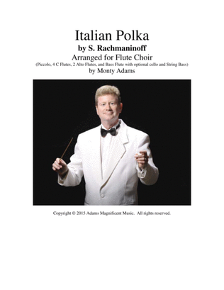 Italian Polka by Sergei Rachmaninoff arranged for flute choir - Pic, 4 C flutes, 2 alto lutes, bass