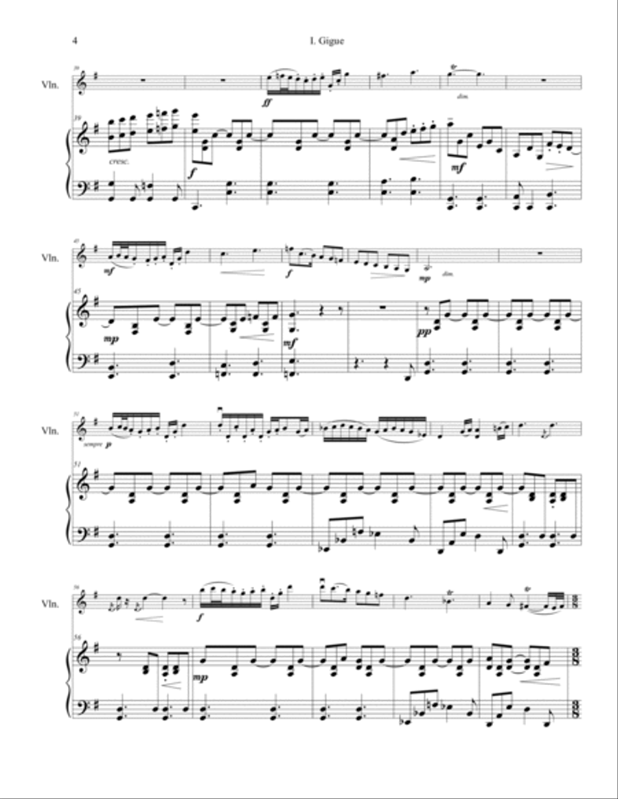 Three Dances for Violin and Piano Violin scores gallery preview page 4