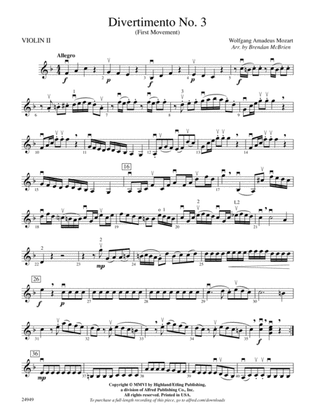 Divertimento No. 3 (1st Movement): 2nd Violin