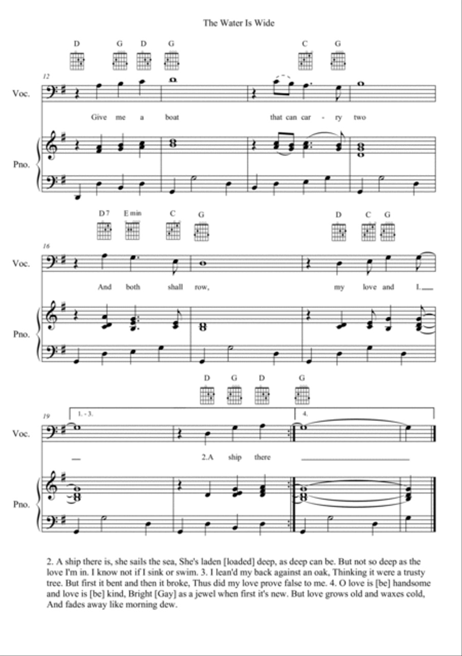 The Water Is Wide The Water Is Wide Voice Solo scores gallery preview page 2