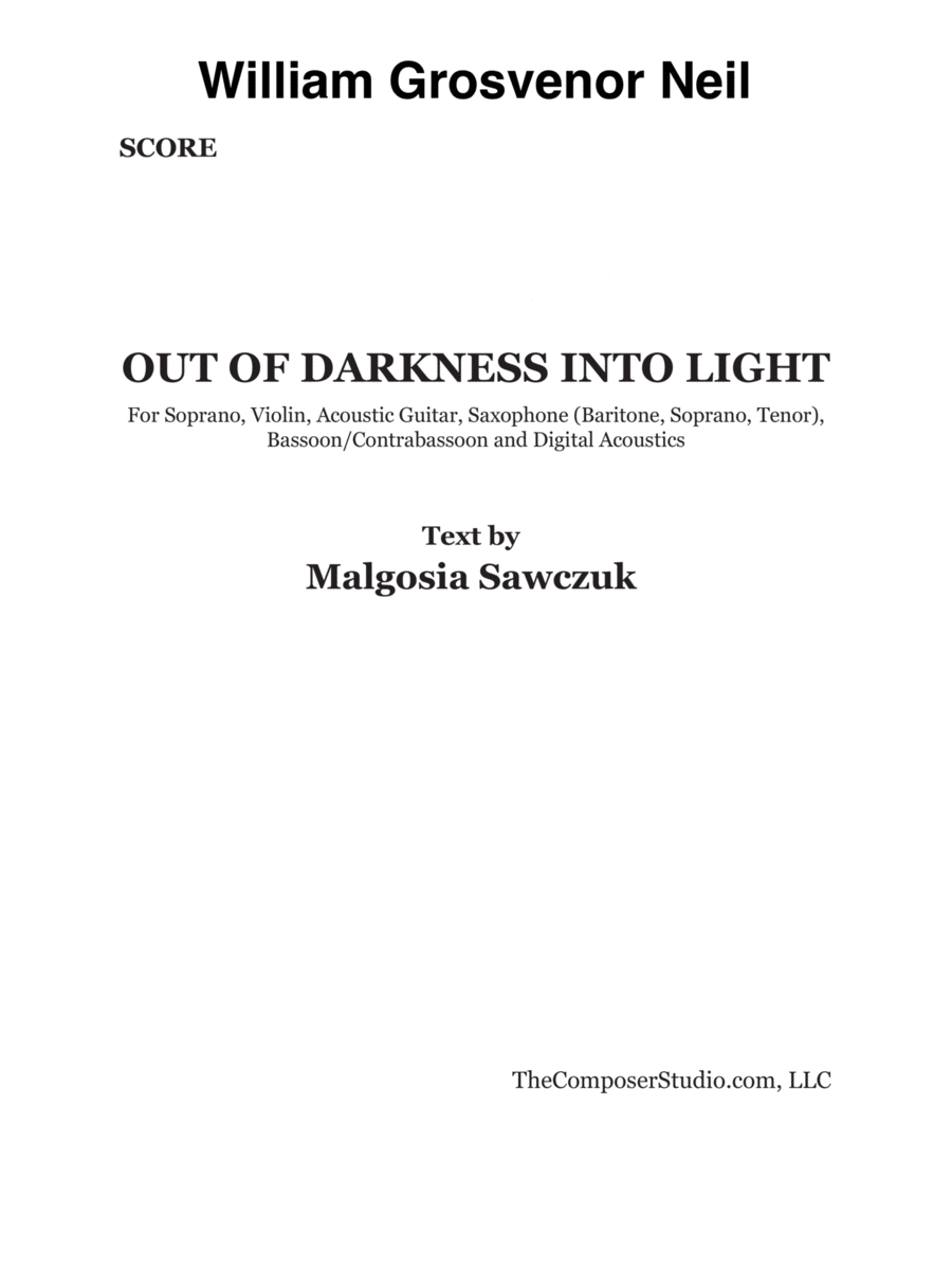 Out of Darkness into Light Small Ensemble scores gallery preview page 1