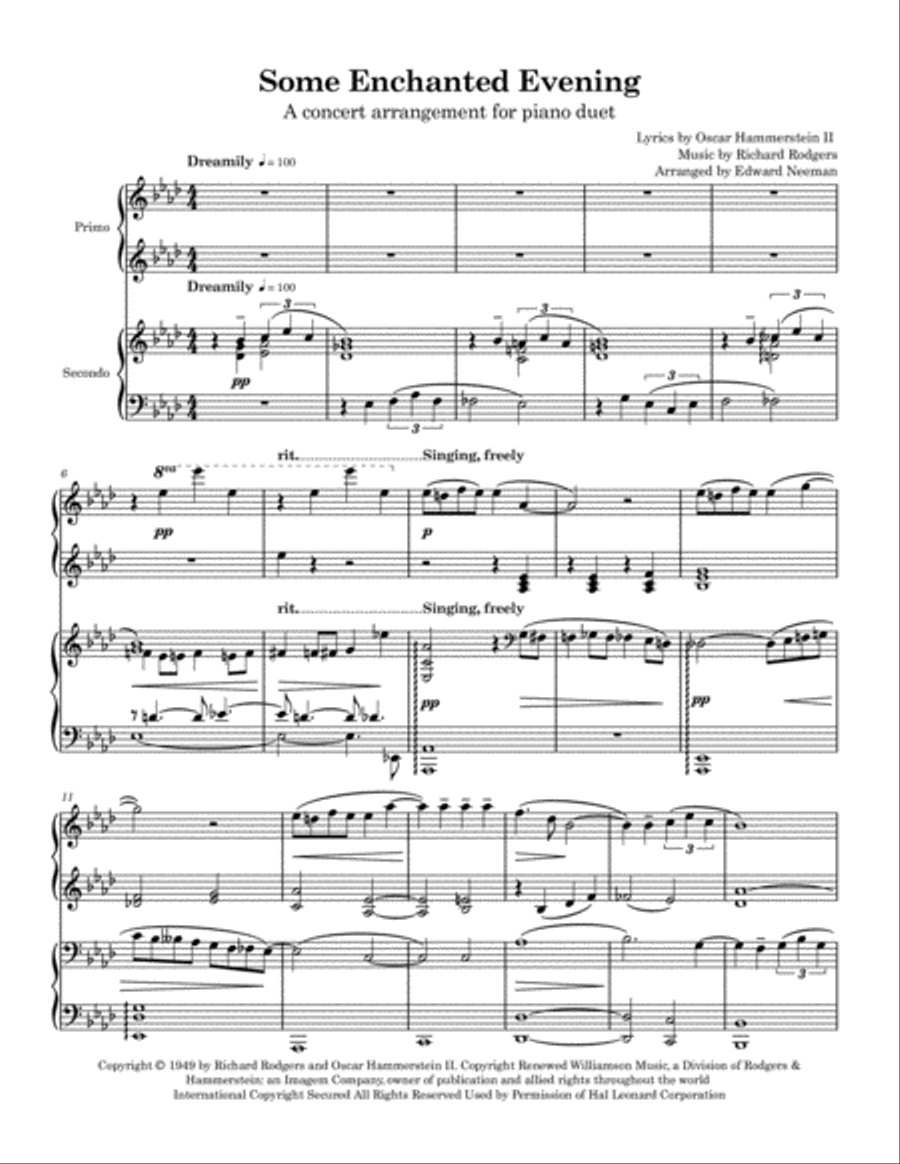 Some Enchanted Evening Piano scores gallery preview page 1
