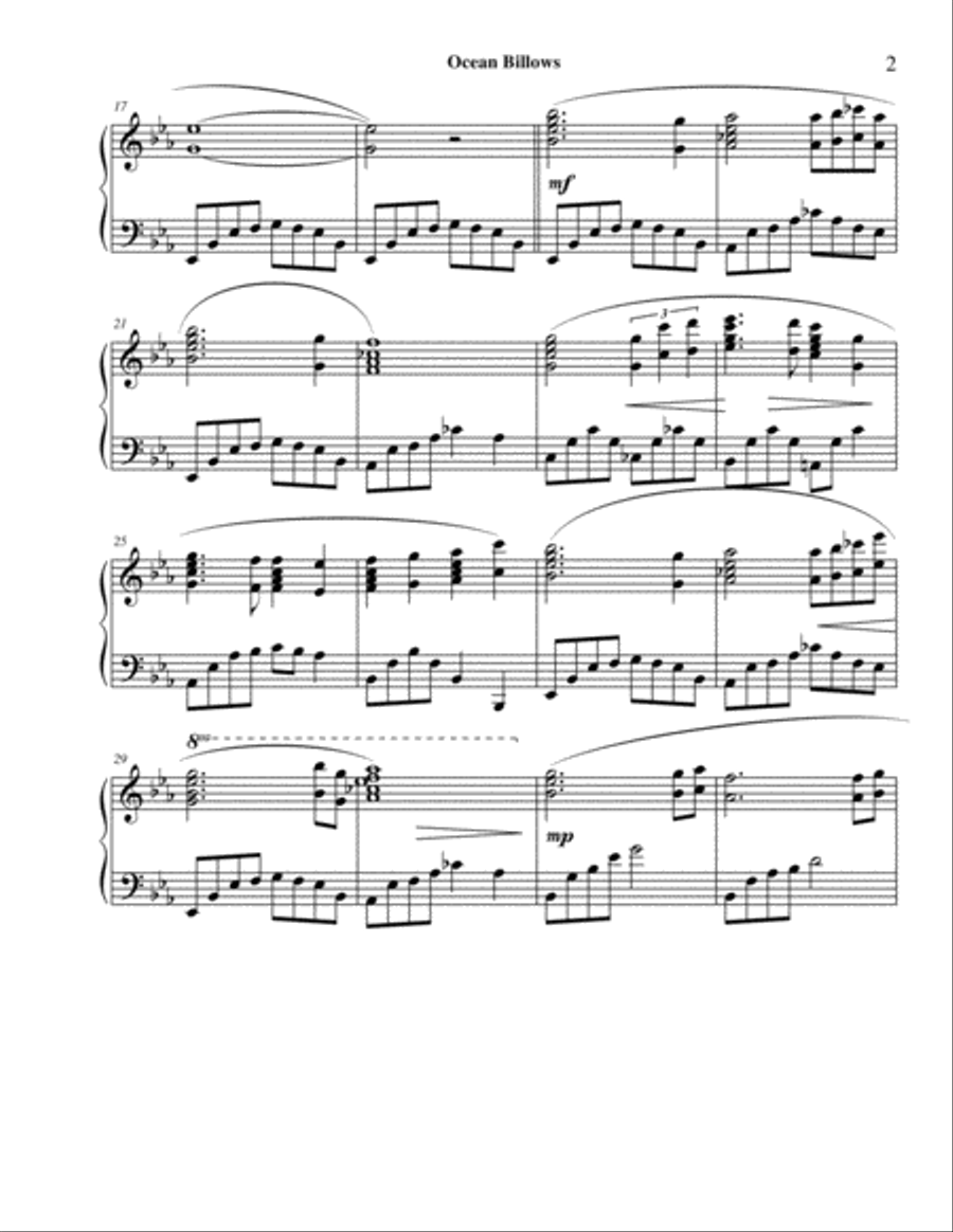 Ocean Billows, piano solo Piano Solo scores gallery preview page 3