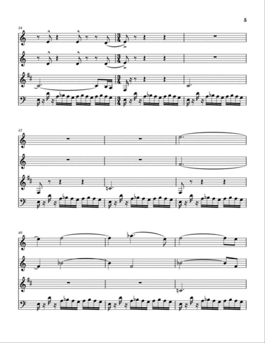 Run Home Slow Theme Run Home Slow Theme Woodwind Quartet scores gallery preview page 6