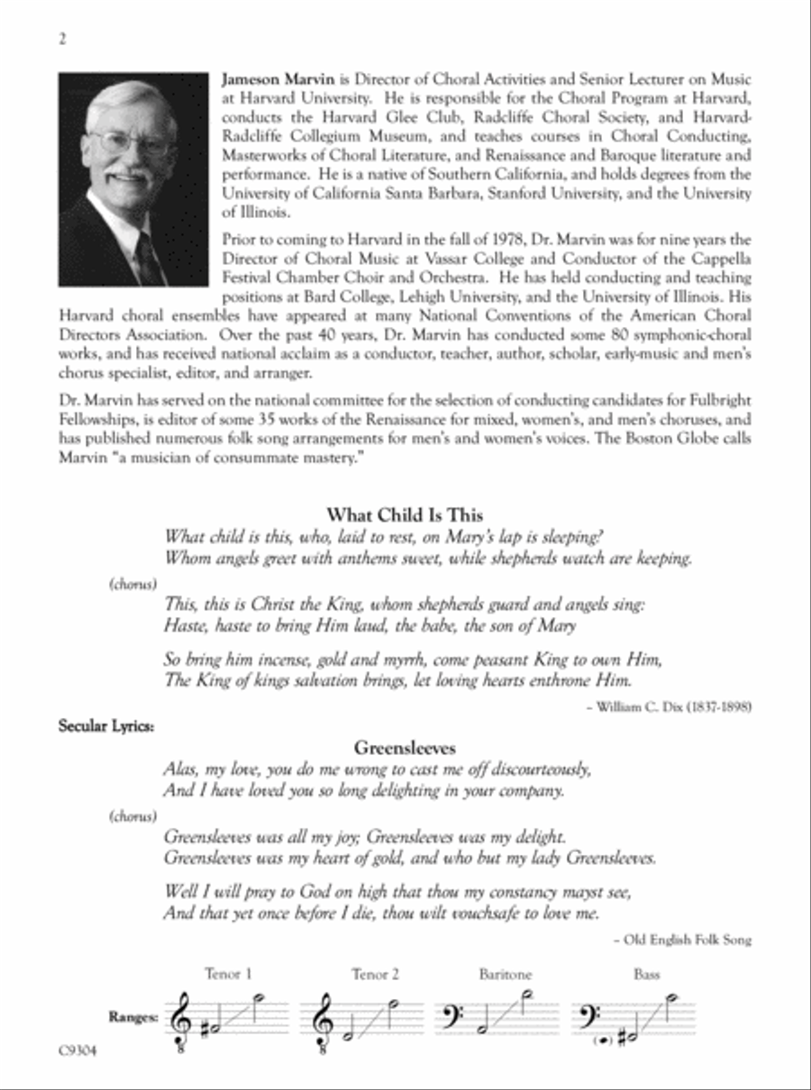 What Child is This (Greensleeves) TTBB scores gallery preview page 2