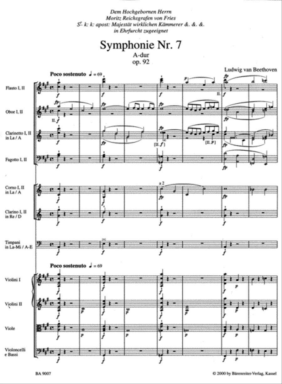 Symphony, No. 7 A major, Op. 92 Orchestra scores gallery preview page 2