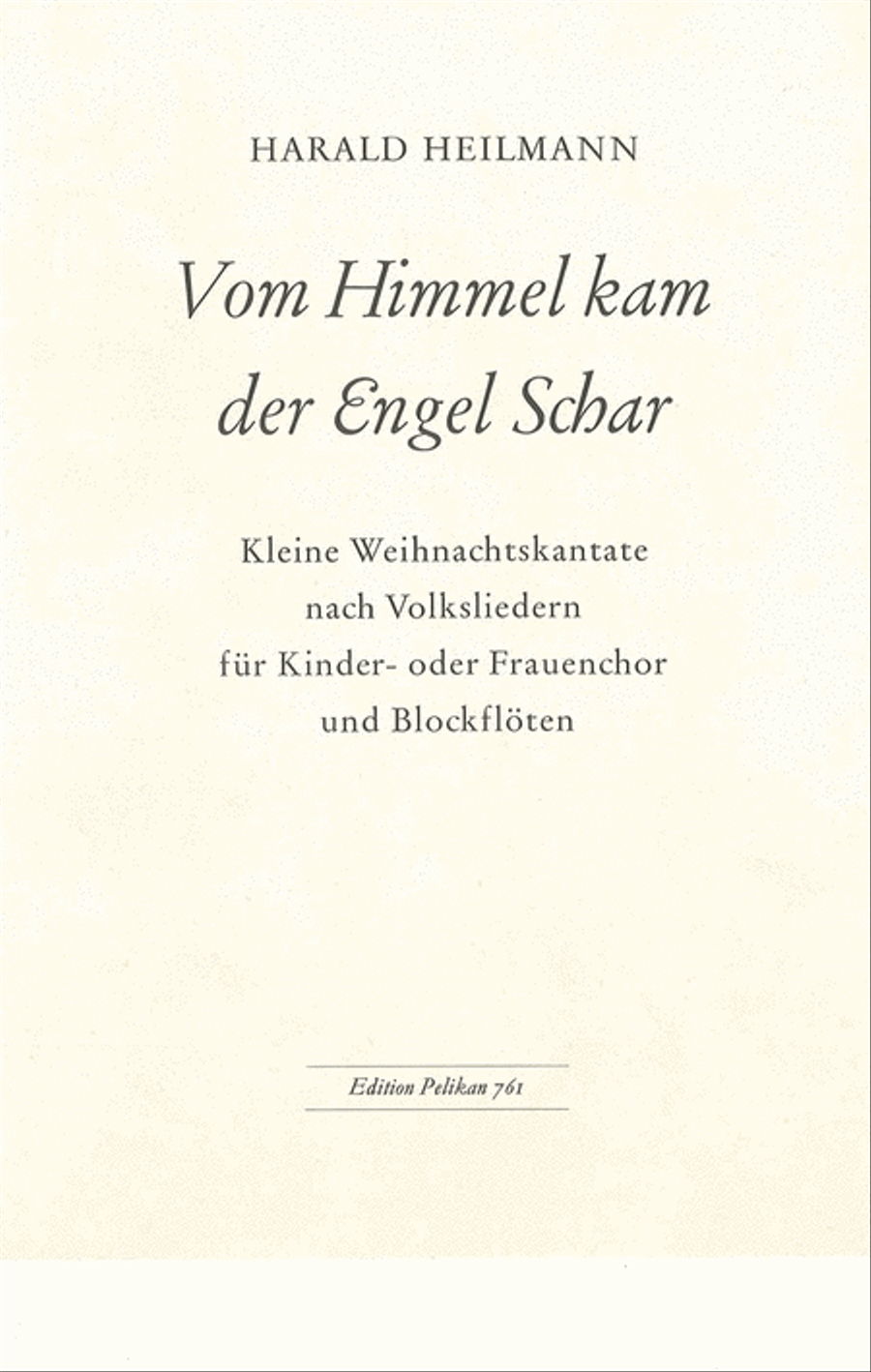 Vom Himmel kam der Engel Schar Score scores gallery preview page 1