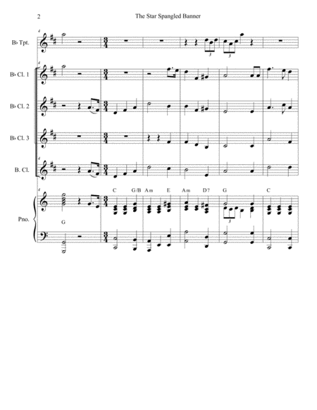 The Star Spangled Banner (for Clarinet Choir and Piano) image number null