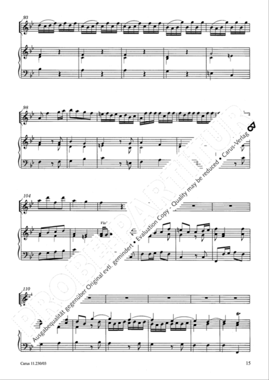 Concerto in B flat major Recorder scores gallery preview page 16