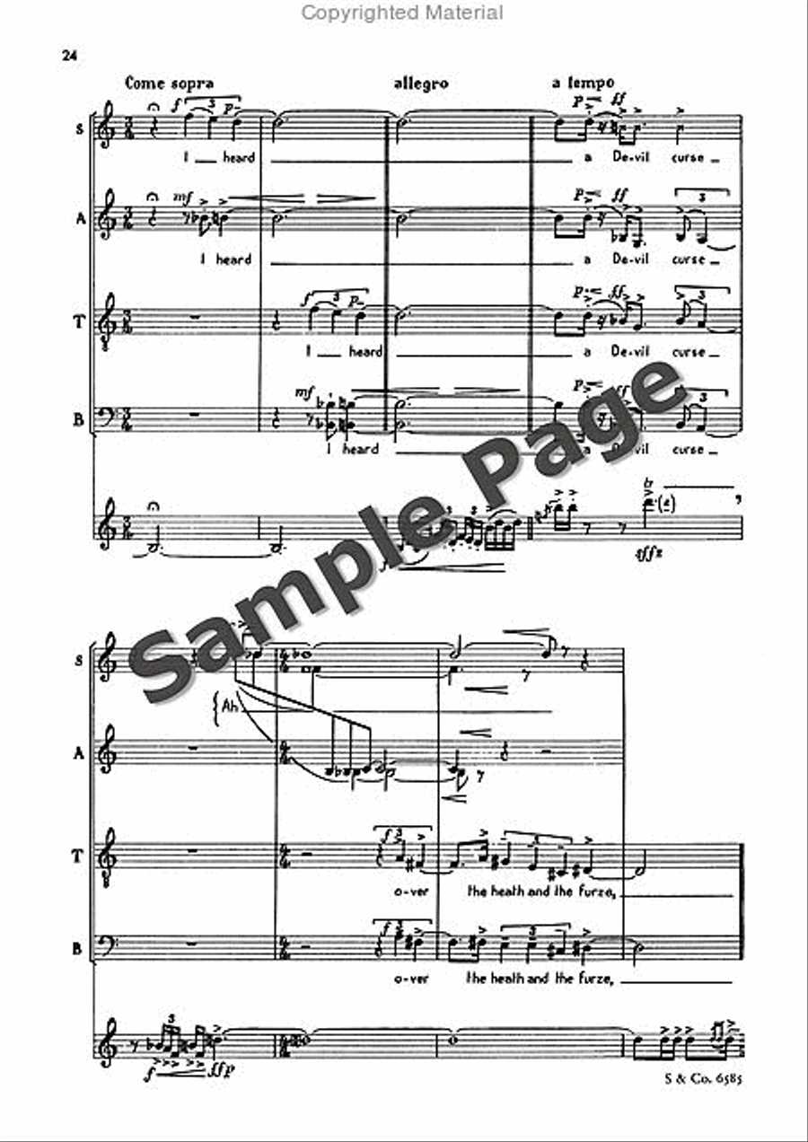 Poems 5 & An Epigram Of Wm. Blake 4-Part scores gallery preview page 25