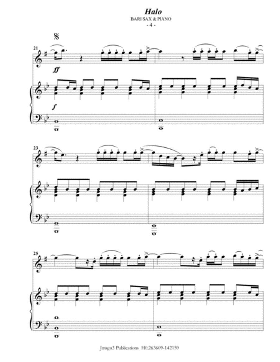 Halo Baritone Saxophone scores gallery preview page 4