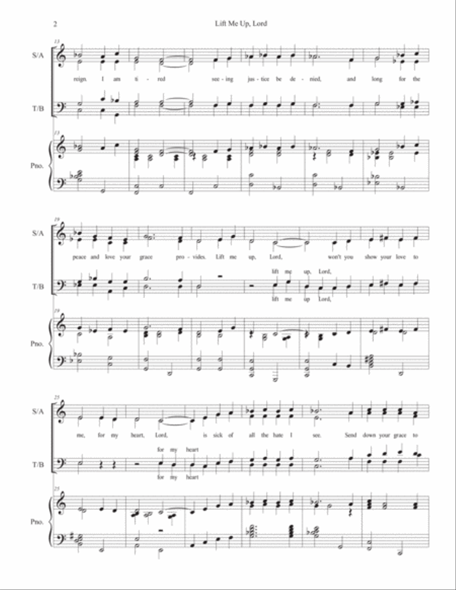 Lift Me Up, Lord Lift Me Up, Lord 4-Part scores gallery preview page 2