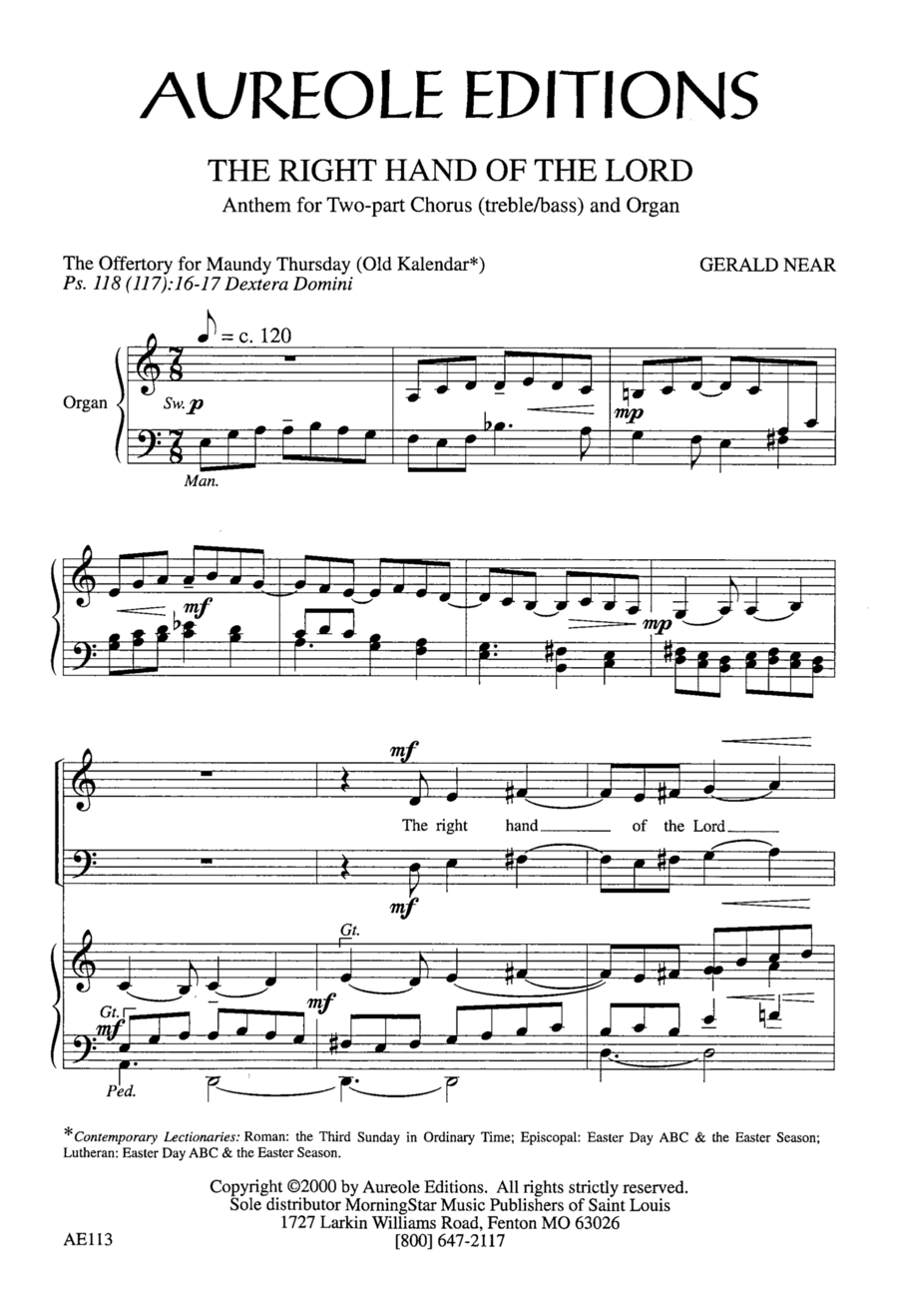The Right Hand of the Lord 2-Part scores gallery preview page 1