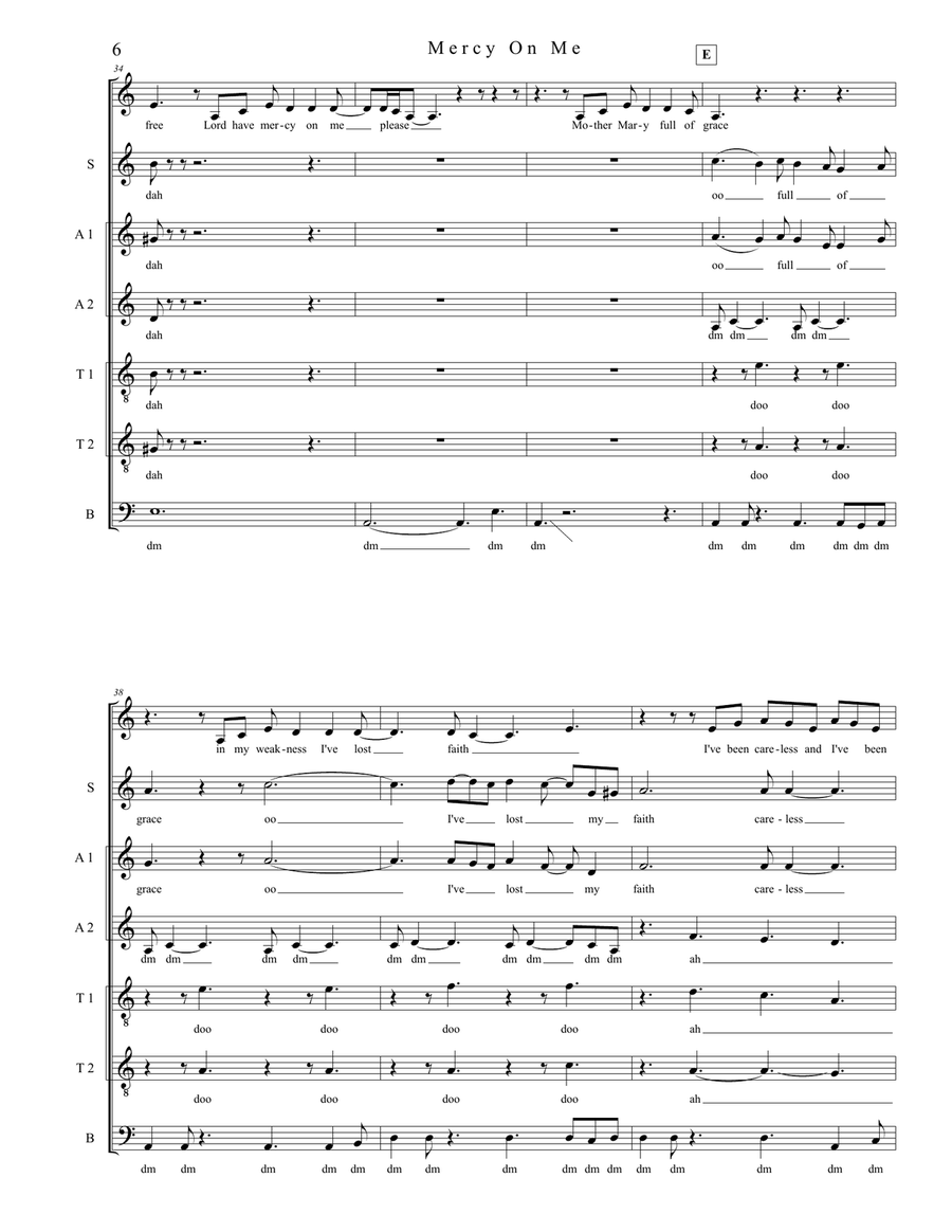 Mercy On Me Mercy On Me 4-Part scores gallery preview page 6