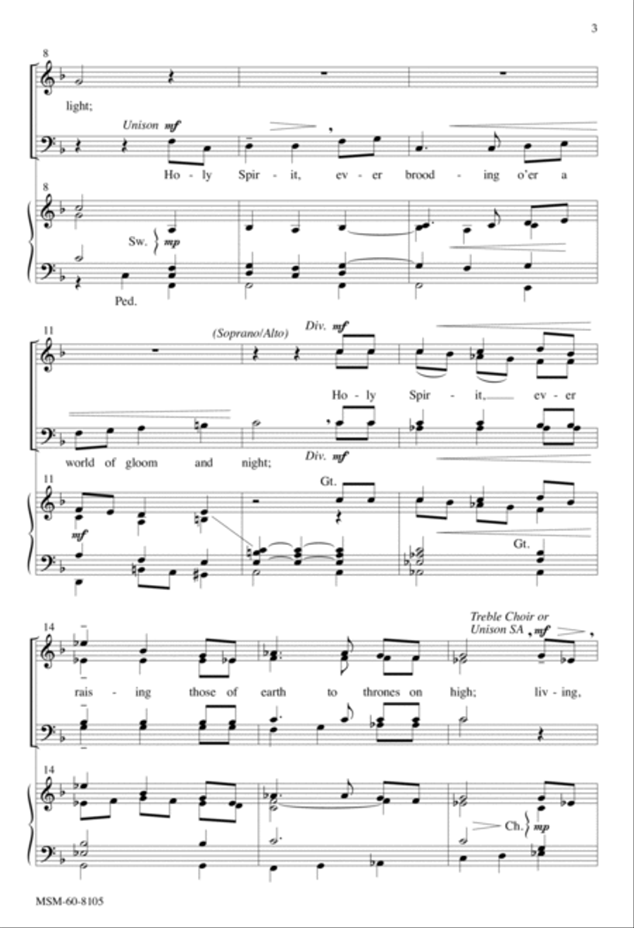 Holy Spirit, Ever Dwelling 4-Part scores gallery preview page 3