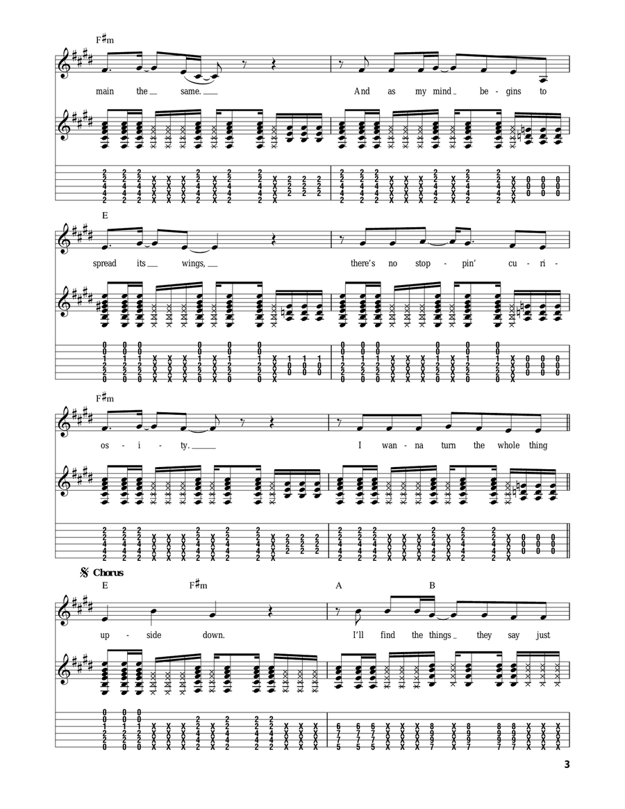 Upside Down Upside Down Acoustic Guitar scores gallery preview page 3