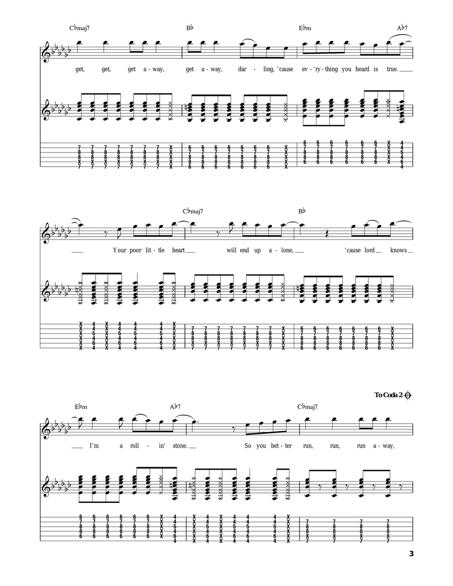 Runaway Baby Acoustic Guitar scores gallery preview page 3