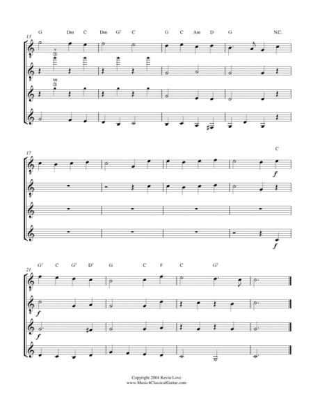 O Come, All Ye Faithful (Guitar Quartet) - Score and Parts image number null